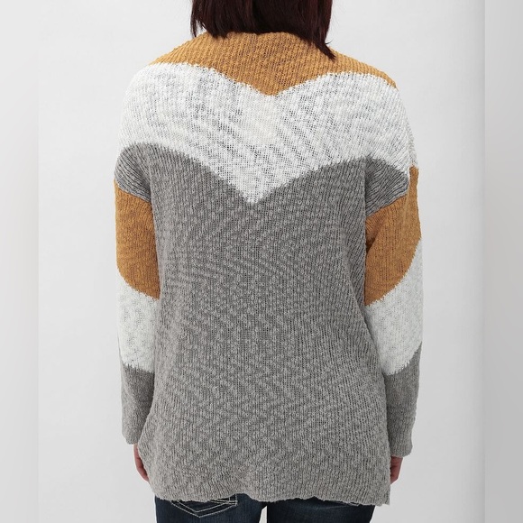 Roxy Open Weave Chevron Cardigan Sweater Sz XS - Picture 8 of 9